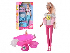 Кукла Lucy с младенцами и аксессуарами для купания, 2 вида (Defa Lucy, 8213d)